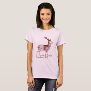 Hirsch - Dunkelrot T-Shirt