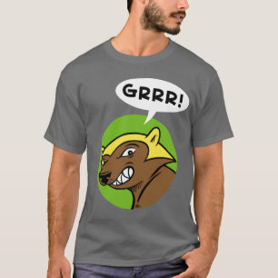 Hirsch-Durchlauf "GRRR!" T-Shirt: Grün T-Shirt