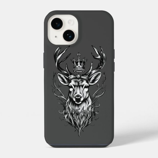 Hirsch Ehemann König  iPhone 14 Hülle (Rückseite)