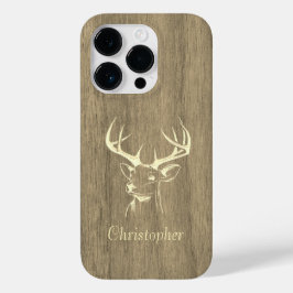 Hirsch - eingraviertes Holz - Holz Case-Mate iPhone 14 Pro Hülle