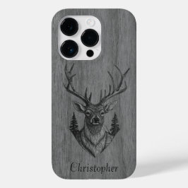 Hirsch - eingraviertes Holz - Holz Case-Mate iPhone 14 Pro Hülle