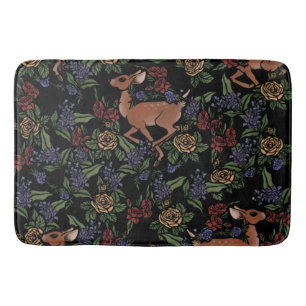 Hirsch Fawn Floral Pattern Badematte