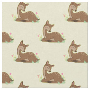 Hirsch Fawn Watercolor Baby Kinderzimmer Woodland  Stoff