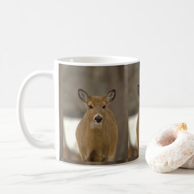Hirsch-Foto-Tasse Kaffeetasse (Mit Donut)