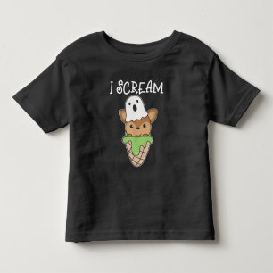 Hirsch Halloween Ghost I schreibe Eiscreme Puff Kleinkind T-shirt