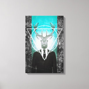 Hirsch im Anzug Leinwanddruck