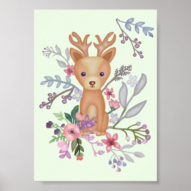 Hirsch im Busch Poster (Vorne)
