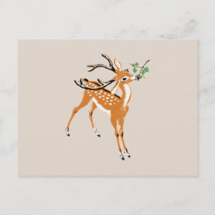 Hirsch im Vintage-Stil Postkarte