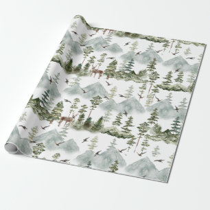 Hirsch Immergrüner Wald Geschenkpapier