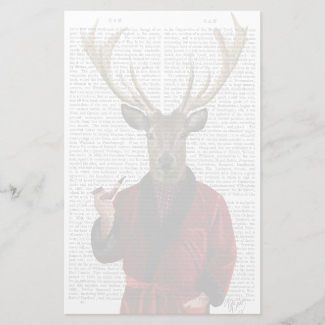 Hirsch in der Rauchweste Briefpapier (Vorderseite)