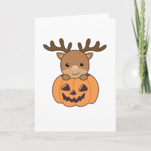 Hirsch in Kürkin Niedliches HirschglückHalloween Karte
