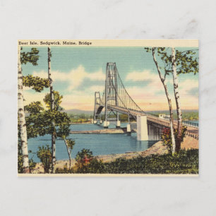 Hirsch-Insel, Sedgwick, Maine, Brücke Postkarte