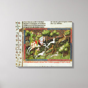 Hirsch-Jagd, von der Livre de la Chasse Leinwanddruck