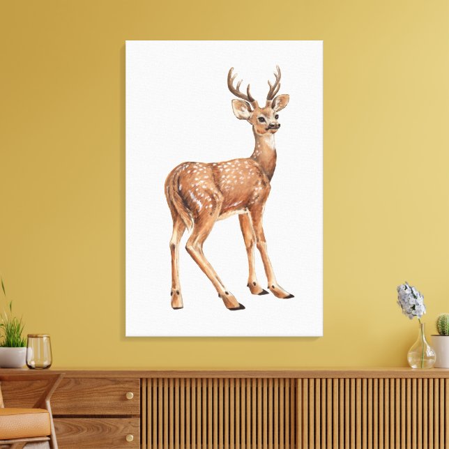 Hirsch Leinwandbild Leinwanddruck (Insitu (Wohnzimmer))