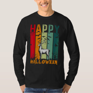 Hirsch Mädchen Jungen Retro-Stil Halloween-Abendes T-Shirt