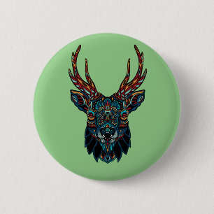 Hirsch Mandala Button