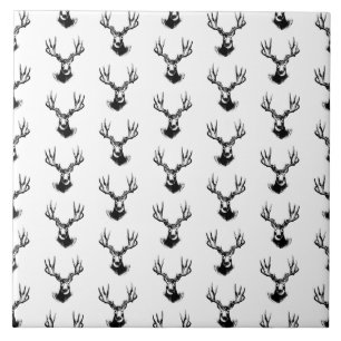 Hirsch mit Antlers Muster CUSTOM HINTERGRUNDFARBE Fliese
