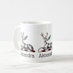 Hirsch mit Farn Heraldische Helmzier Emblem Kaffeetasse