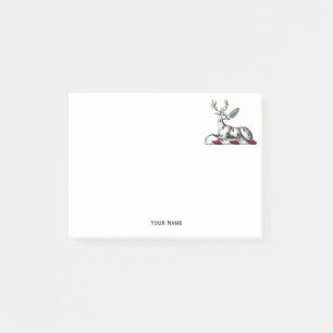 Hirsch mit Farn Heraldische Helmzier Emblem Post-it Klebezettel