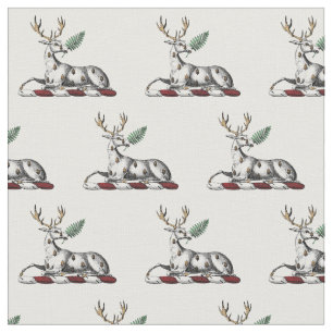 Hirsch mit Farn Heraldische Helmzier Emblem Stoff