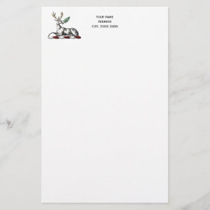 Hirsch mit Farn Heraldische Wappen-Emblem Briefpapier