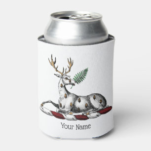 Hirsch mit Farn Heraldische Wappen-Emblem Dosenkühler