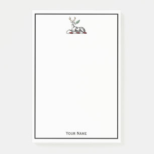 Hirsch mit Farn Heraldische Wappen-Emblem Post-it Klebezettel