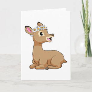 Hirsch mit Gänseblümchen Karte