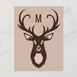 Hirsch mit Ihrer eigenen Postkarte für Monogramm