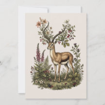 Hirsch mit Wildblume 