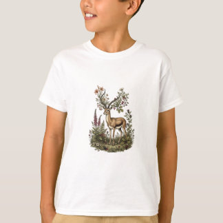 Hirsch mit Wildblume  T-Shirt
