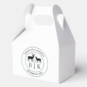 Hirsch Monogram Rustic Country Wedelname Geschenkschachtel