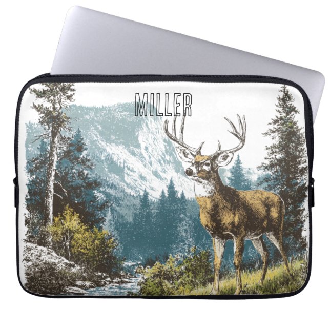 Hirsch Natur  Laptopschutzhülle (Vorderseite)