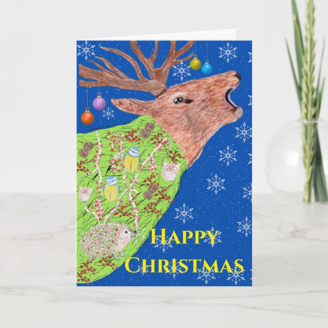Hirsch Natur Weihnachten Karte (Vorderseite)