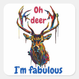 Hirsch Quadratischer Aufkleber