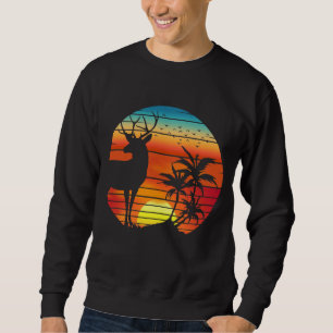 HIRSCH RETRO SONNENUNTERGANG SWEATSHIRT