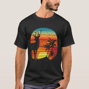HIRSCH RETRO SONNENUNTERGANG T-Shirt