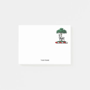 Hirsch Rothirsch am Baum Heraldik-Wappen-Emblem Post-it Klebezettel