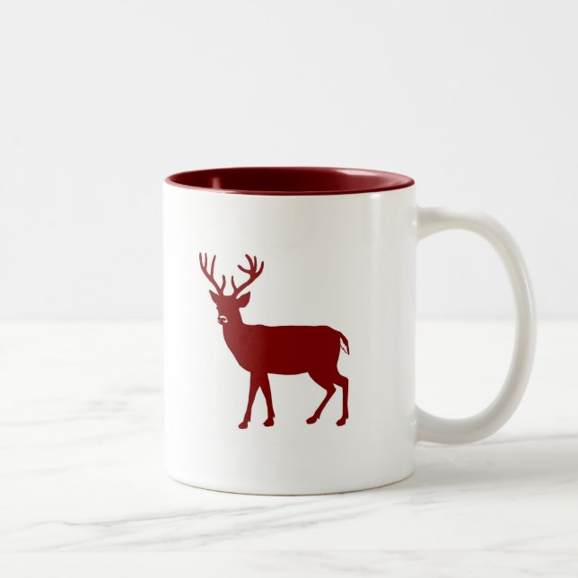 Hirsch-Rotwild Zweifarbige Tasse (Rechts)