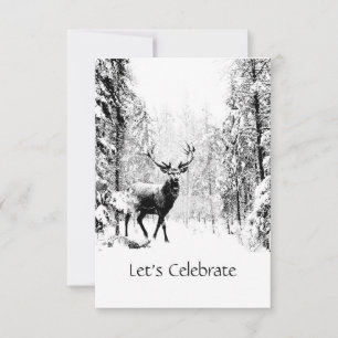 Hirsch-Ruhestand Männliche Hirsch-Kunst Einladung