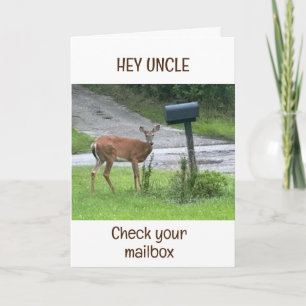 HIRSCH SAGT "HEY ONKEL, SCHAU IN DEINEN BRIEFKASTE KARTE