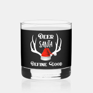 Hirsch Santa Definiere Gutes Weihnachten Jagd Gewe Whiskyglas