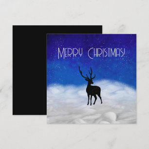 Hirsch-Silhouette in der Weihnachtsnacht