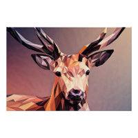 Hirsch Small Poly Art Design