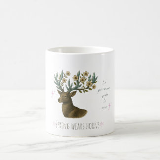 Hirsch-Tasse mit Blumen-Geweih – Frühling Coffee T Kaffeetasse