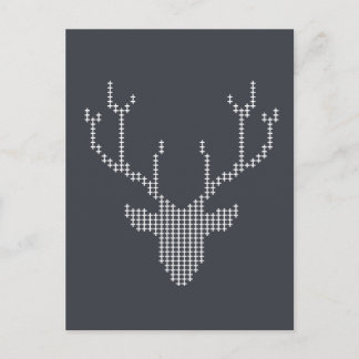 Hirsch Tier geometrische Kunst Mosaik Postkarte