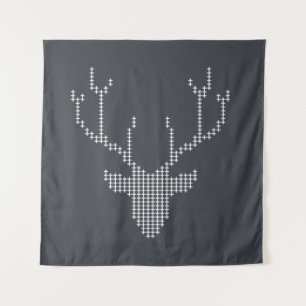 Hirsch Tier geometrische Kunst Mosaik Wandteppich