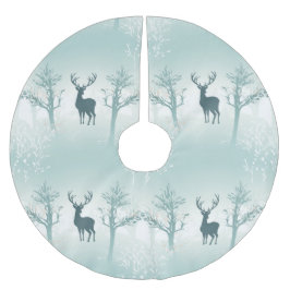 Hirsch- und Baummuster Polyester Weihnachtsbaumdecke