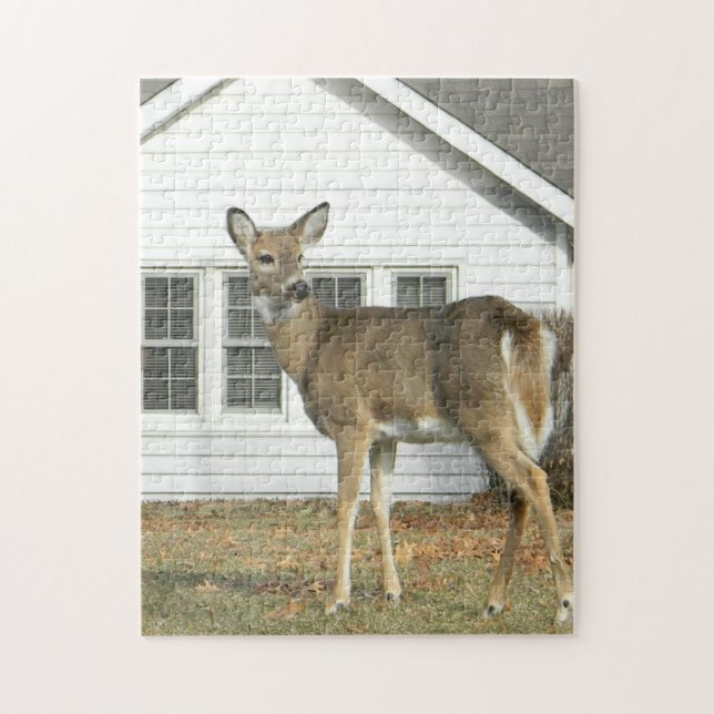 Hirsch und Cottage - Puzzle (Vertikal)
