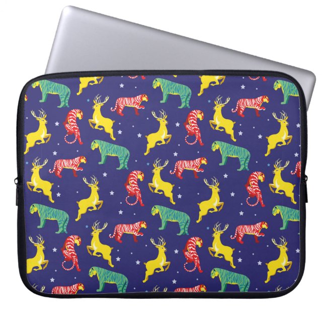Hirsch und Tiger. Trends!_ Laptopschutzhülle (Vorderseite)